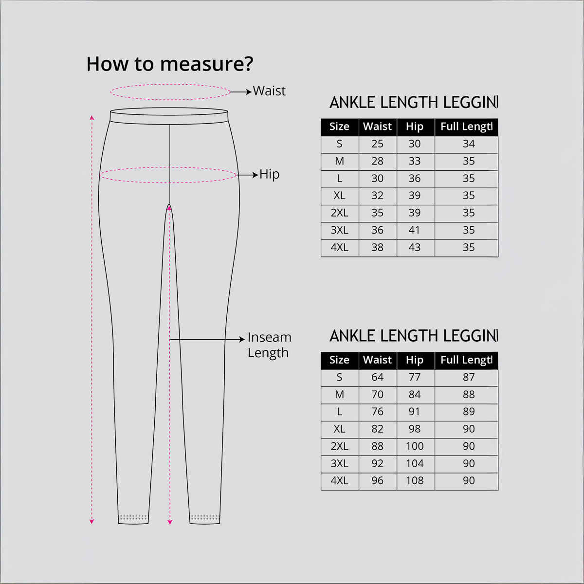 Go Colors Women's Solid Mid Rise Ankle Length Leggings | White - S