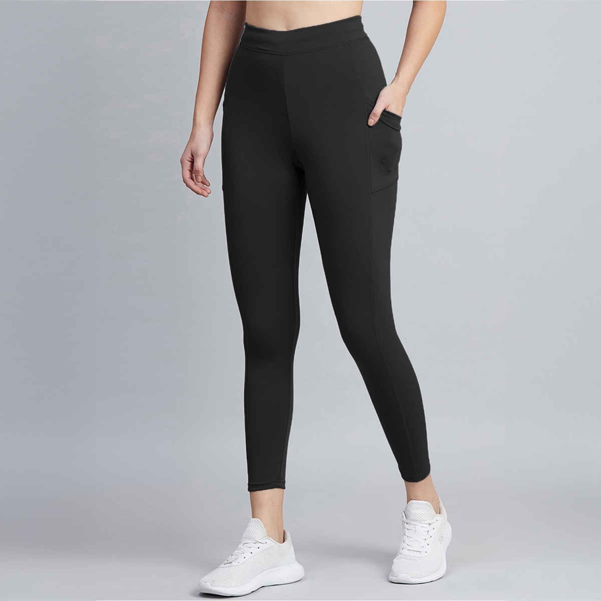 Blinkin Women's Gym Pants & Tights - Black | Workout | With Side Pockets | M