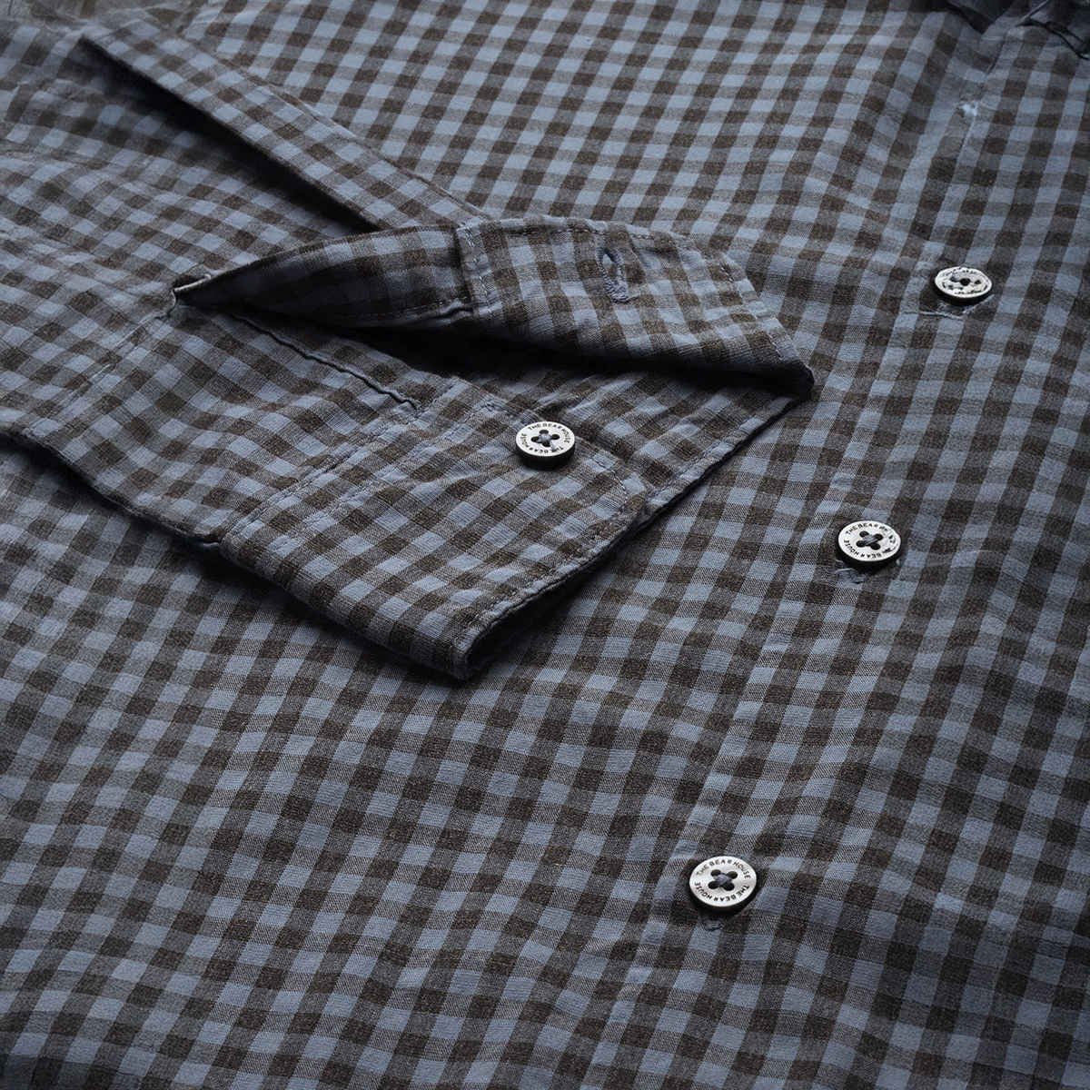 The Bear House Men Slim Fit Checked Button-Down Casual Shirt - Garo | Teal Blue | M