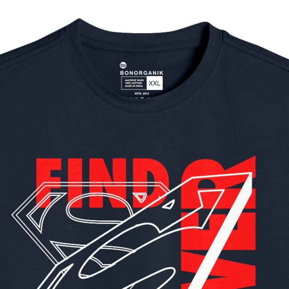 Bonorganik Men's Power Graphic Printed T-shirt | Navy - XXL