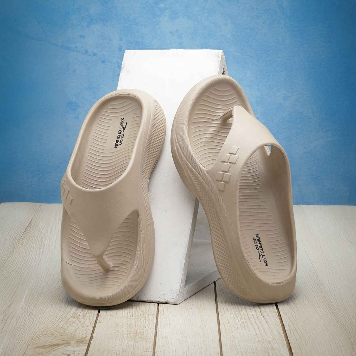 Asian Safari-01 Men Slippers | Beige | UK 7