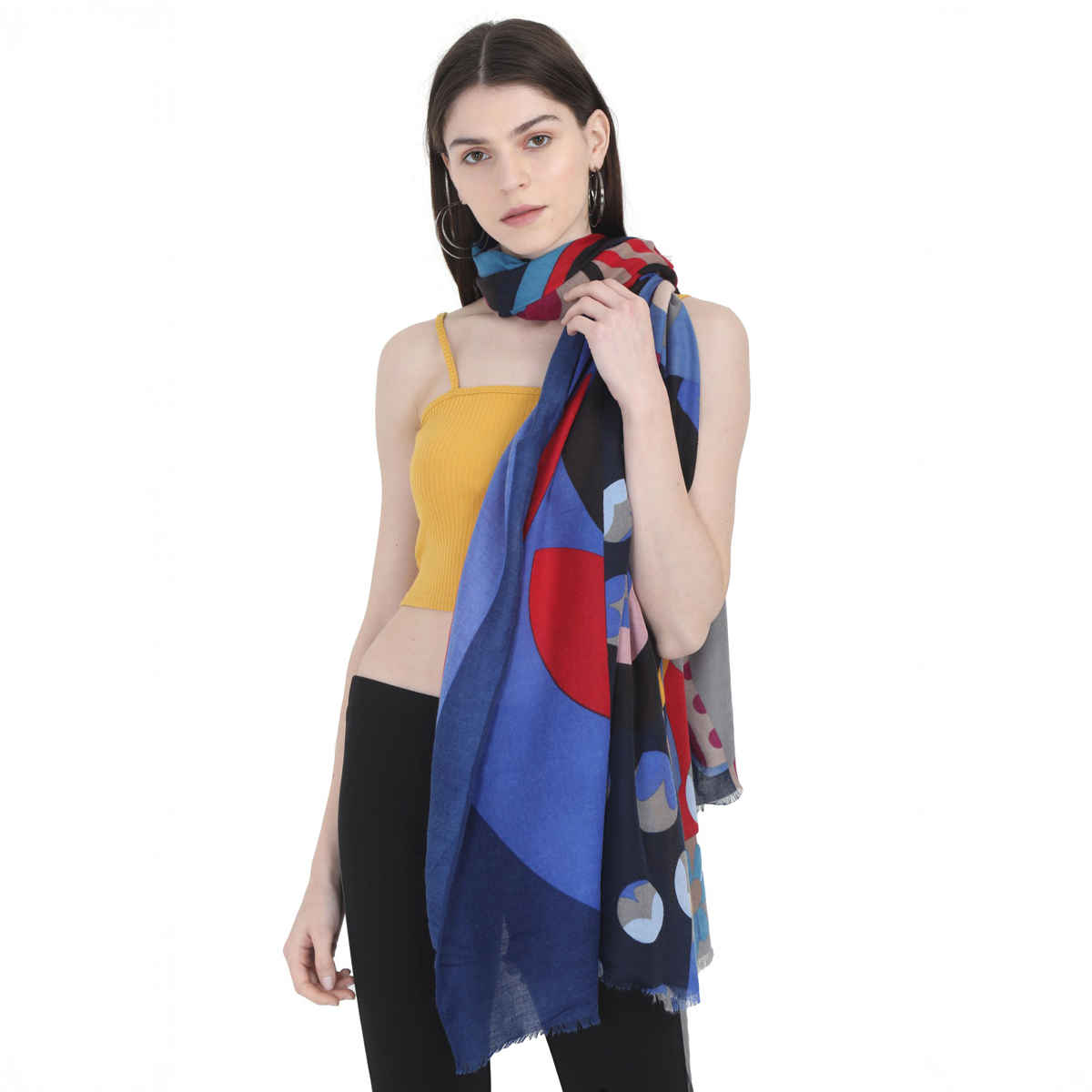 Fabseasons Women's Cotton Scarf | Blue - One Size