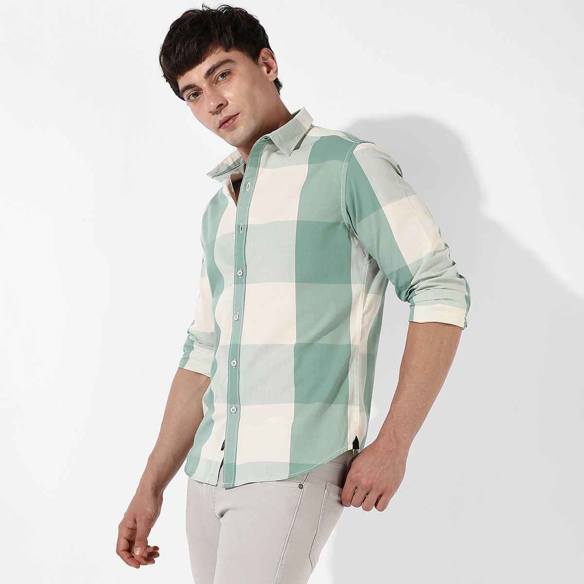 Campus Sutra Men's Cotton Check Shirt | Multicolour - XL