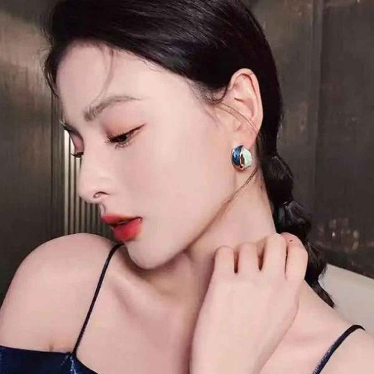 Estailo Fashion Women's Jewellery Earrings Blue Silver One Size | E0001357