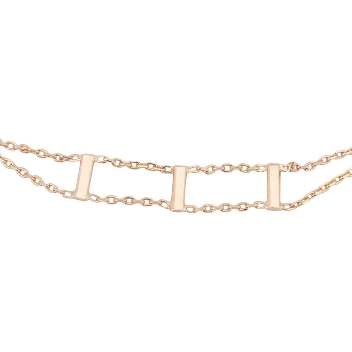 Carlton London 18kt Rose Gold Plated Double Chain Bracelet | FJB4350