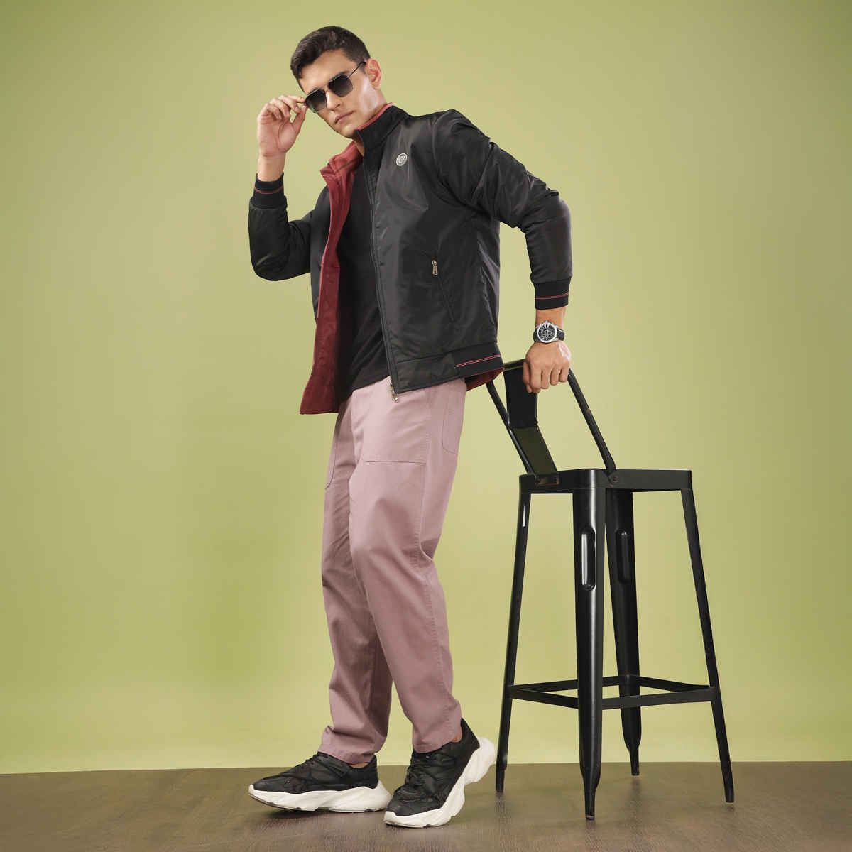 Dollar Jacket For Men - Casual Zipper Bomber For Winter | Mamwj 901 | Black | L