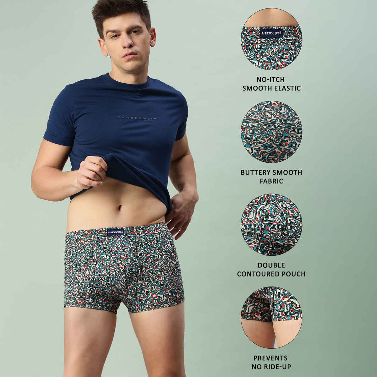 Lux Cozi Men's Printed Trunk | Assorted | 85 cm | Pack of 3