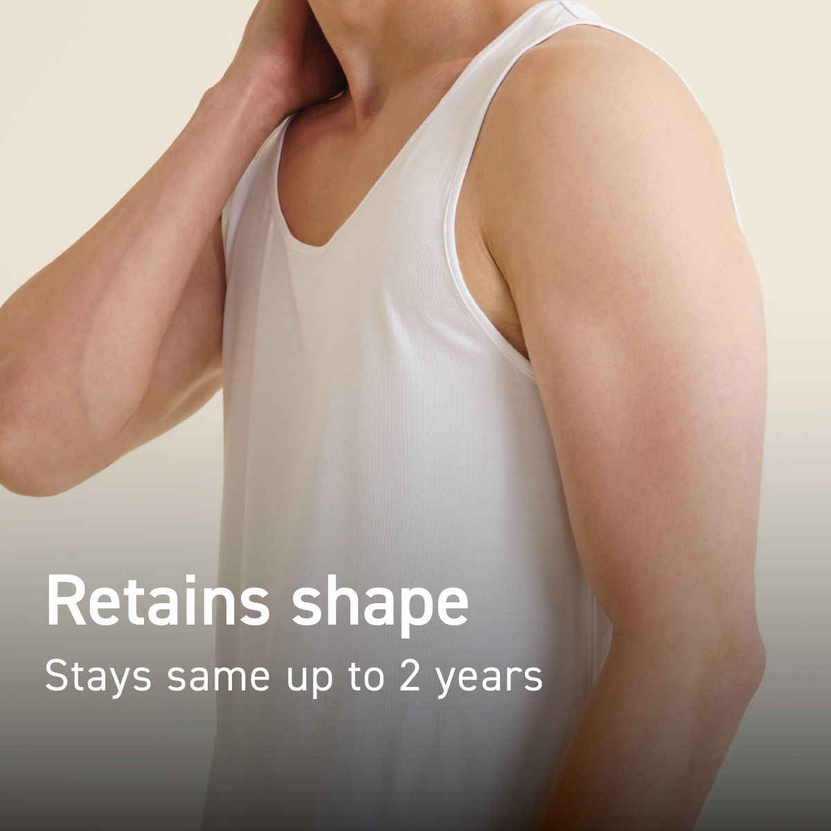 DaMENSCH Men's Super - Soft Bamboo Round Vest | White - M