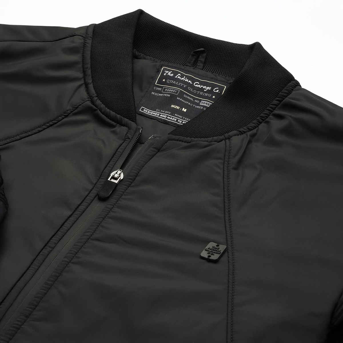 The Indian Garage Co Men's Slim Solid Jacket | Black - L