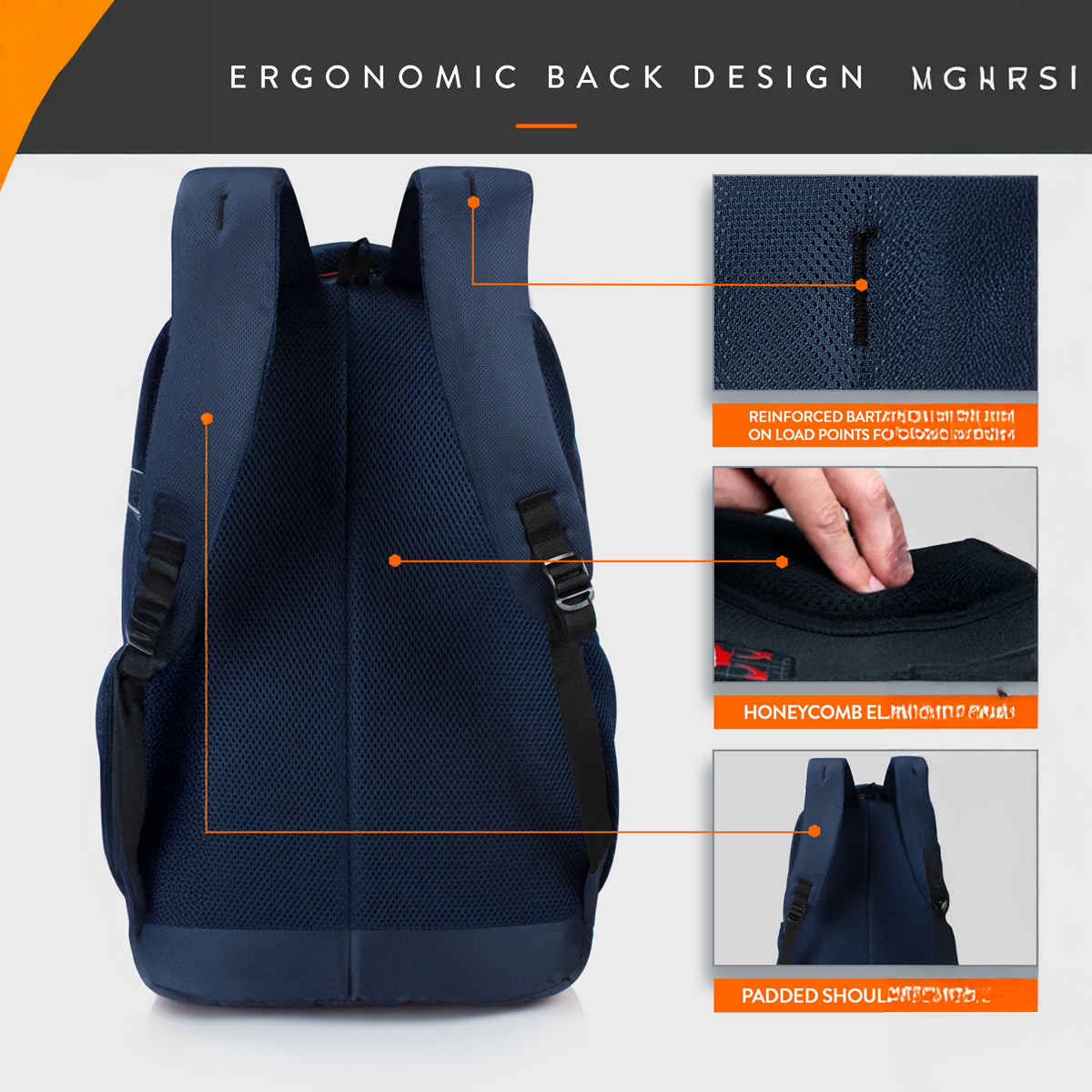 Lunar's Unisex Solid Polyester 48 L Padded Shoulder Strap Laptop Backpack | Dark Blue - 15.6 Inches