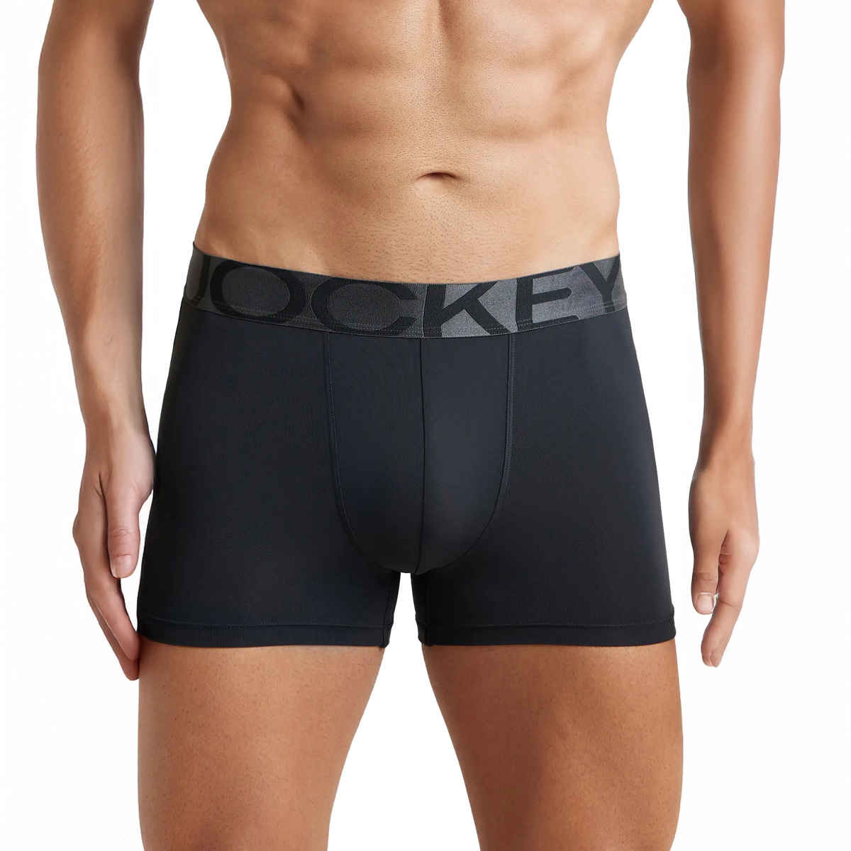 Jockey IC28 Men's Tactel Microfiber Elastane Stretch Underwear Solid Trunk | Black - XL | Black-XL
