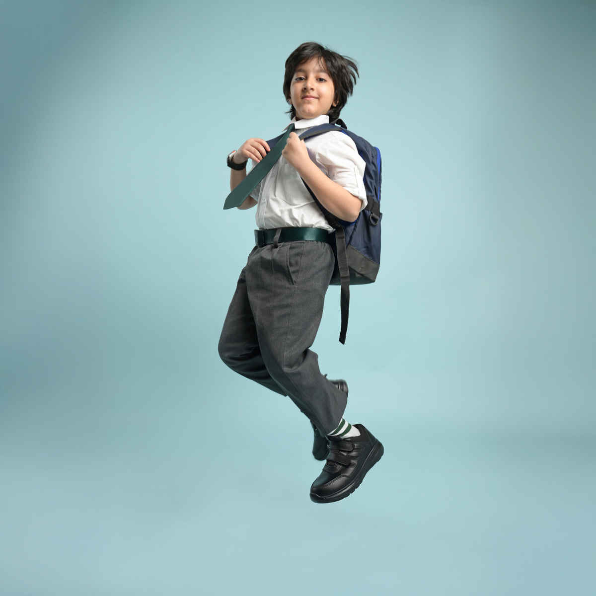 Action Kids School Shoes | AGT-52 | Black - UK 6