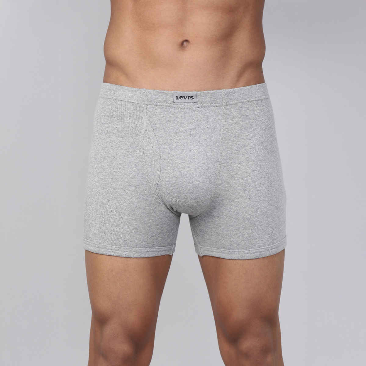 Levi's Men Pure Cotton Long Length Trunk | Ultrasoft Waistband | Light Grey Melange - L