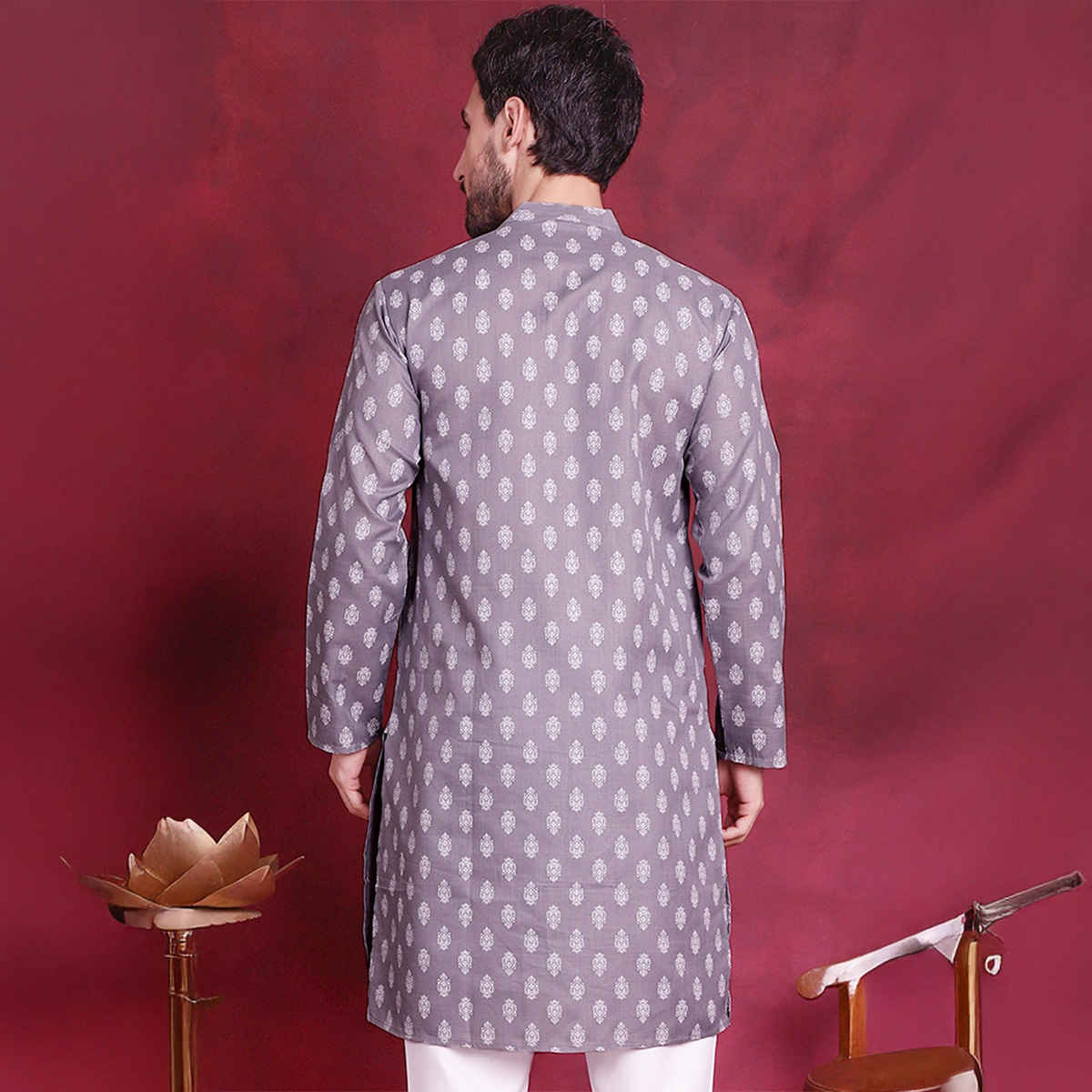 Jompers Men's Kurta | Ko 650 | Dark Grey - S