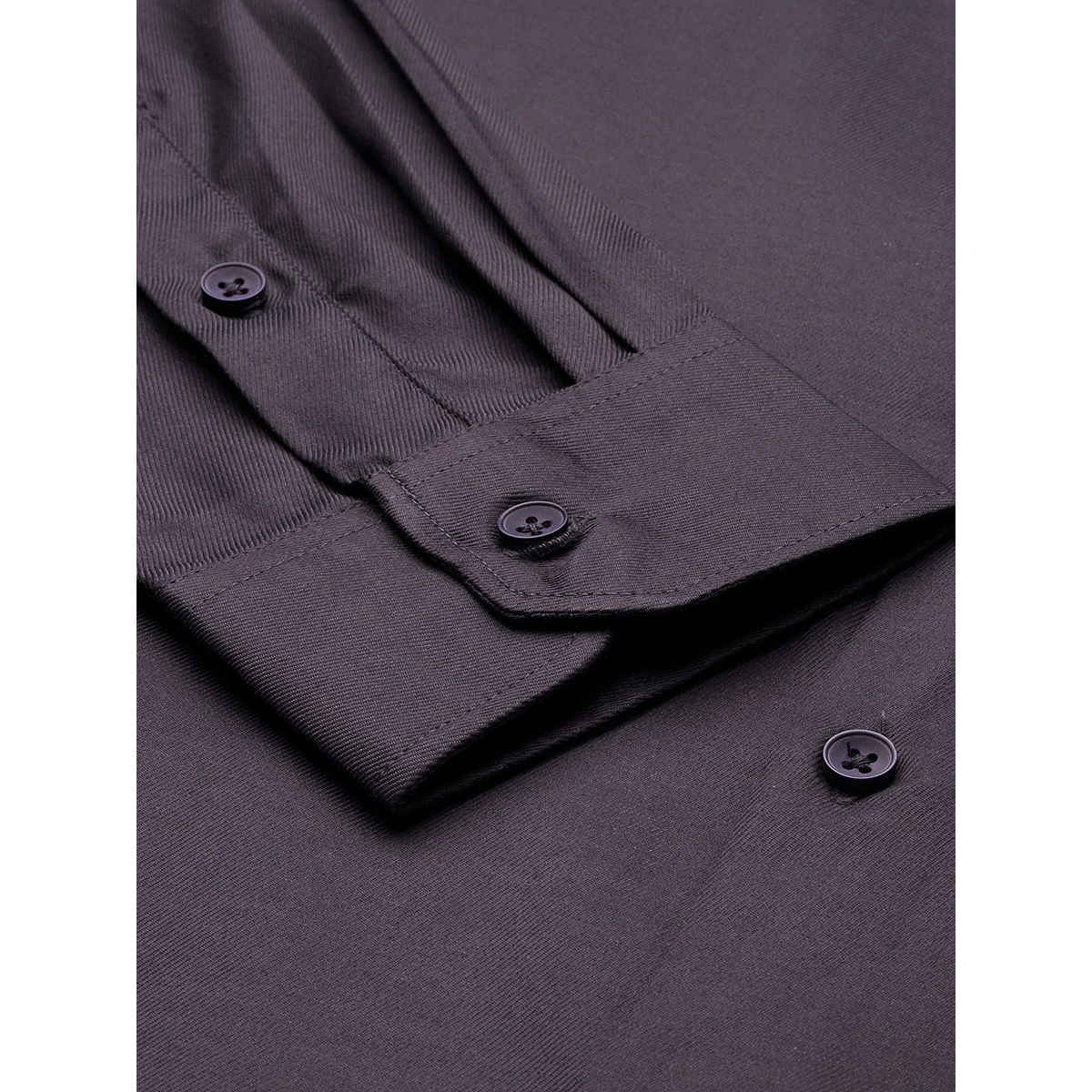 The Indian Garage Co Men's Slim Fit Solid Formal Shirt | Purple - M