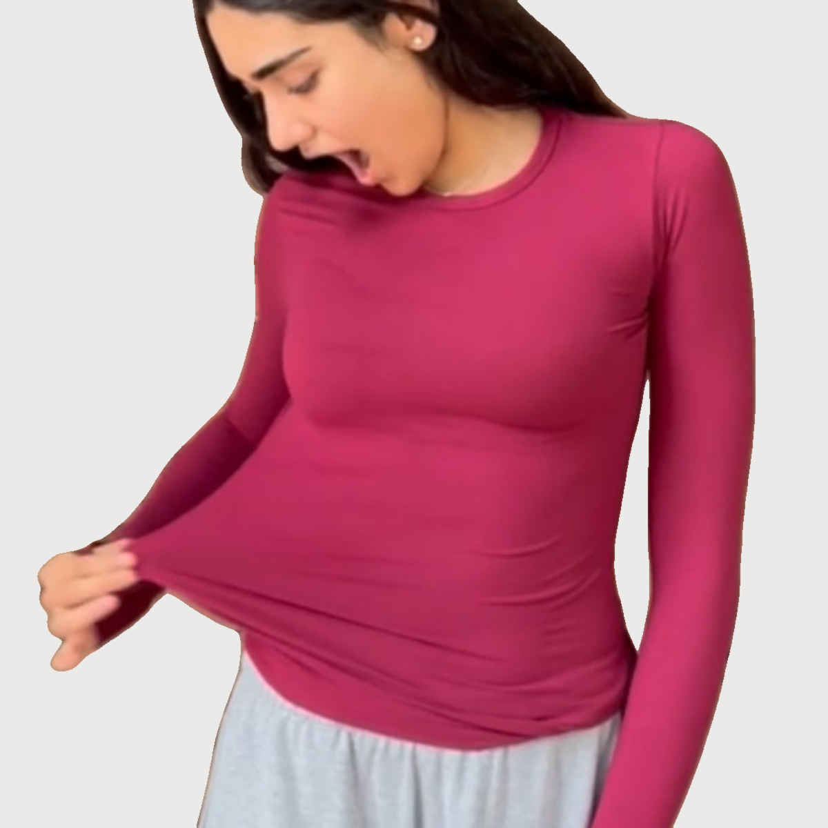 Terractive Women's Cuddle Tee | TA10016ML | Maroon - L