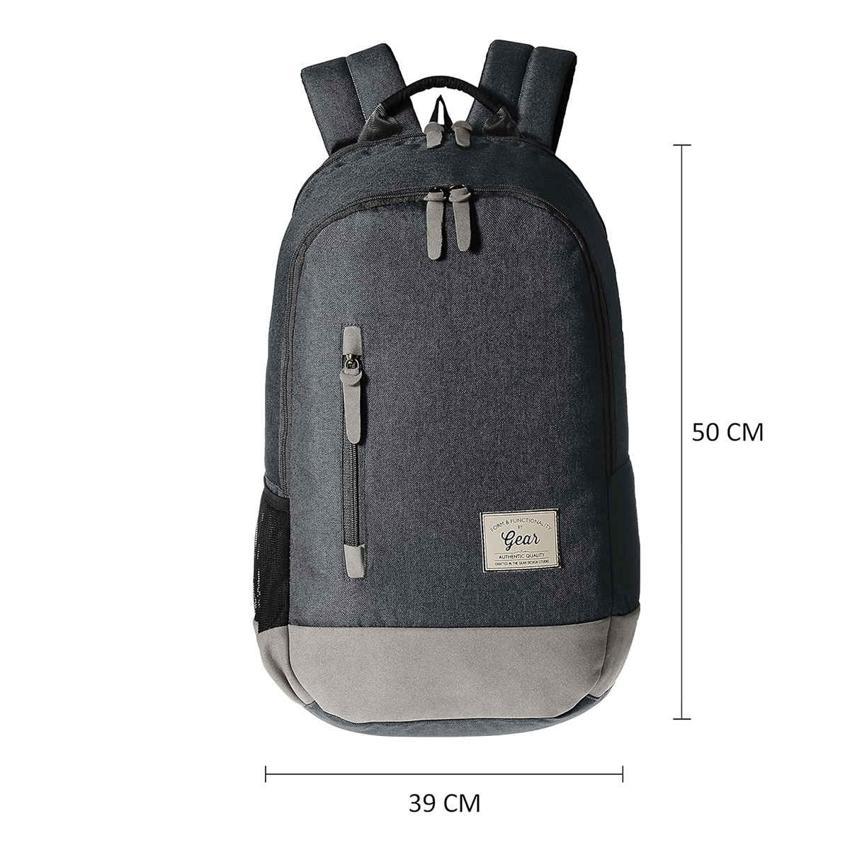 Gear Unisex Solid Polyester 24 L Backpack | Charcoal Grey - 19 Inches