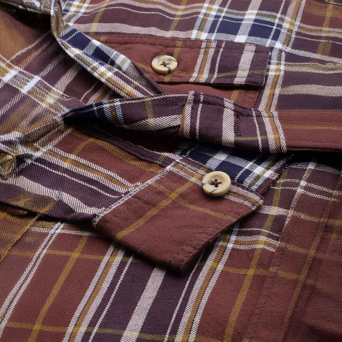 The Indian Garage Co Men's Regular Fit Checkered Street Over Shirt | Maroon - M