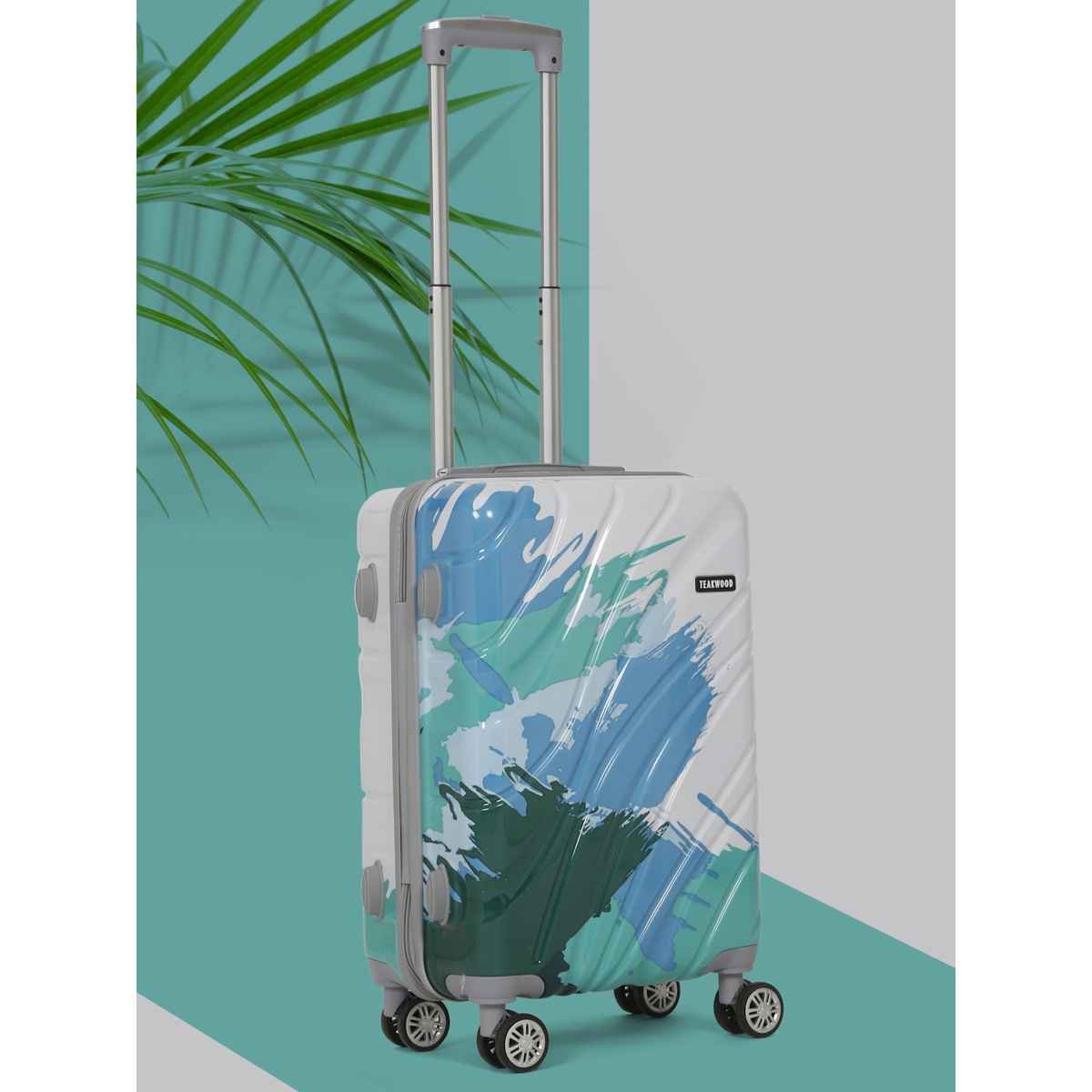 Teakwood Textured Polypropylene 32.2 L Retractable Trolley Bag | Blue - S