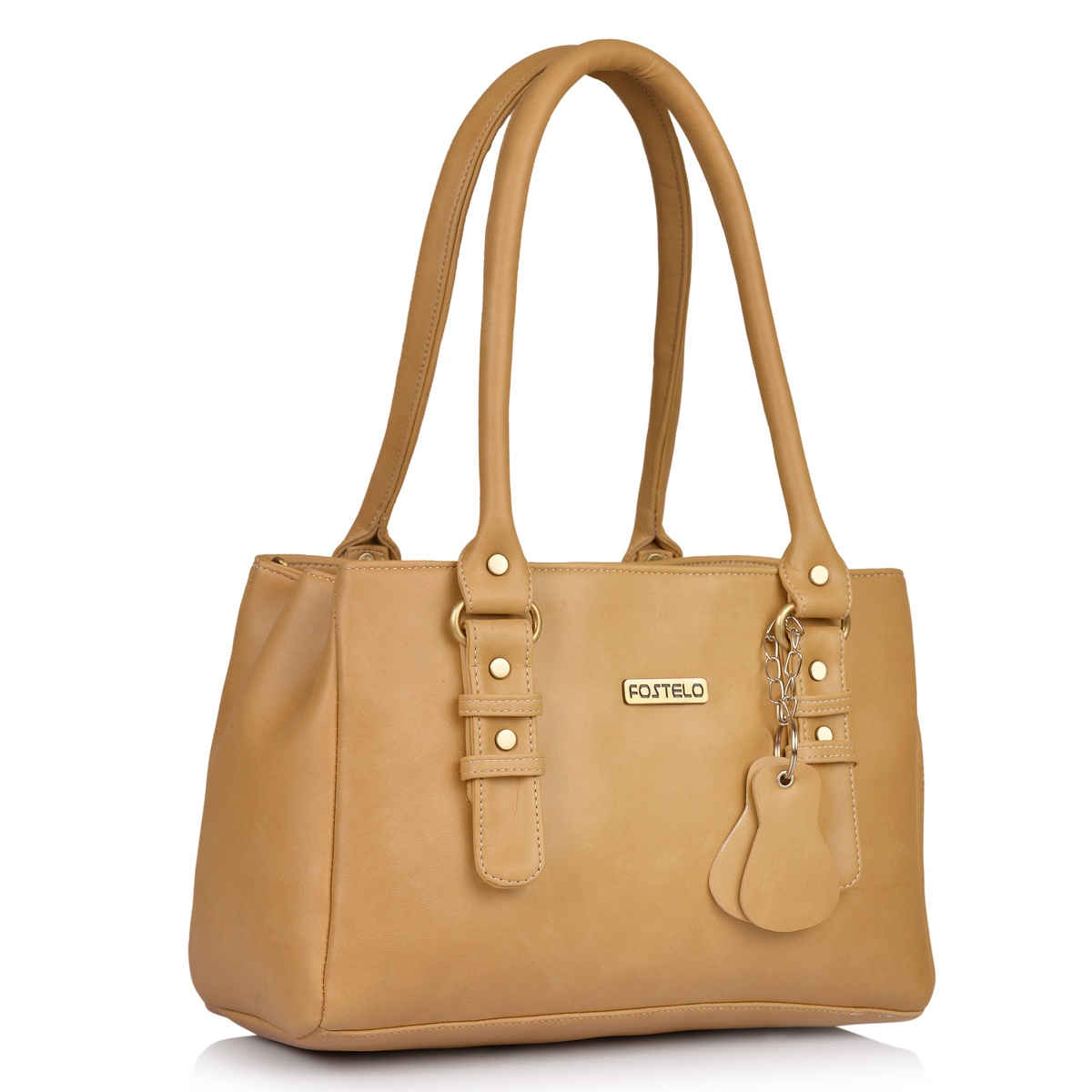 Fostelo Women's Vegan Leather Westside Handbags Shoulder Hobo Bag Ladies Purse | Beige | Large