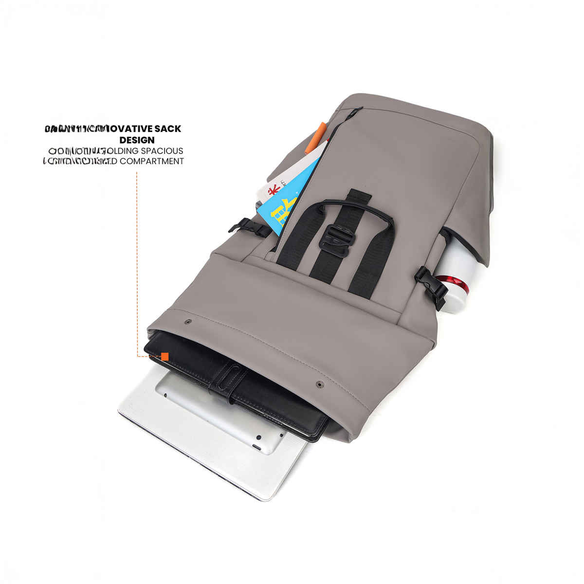 Fur Jaden Unisex Vegan Leather 25 L Laptop Bag | Grey
