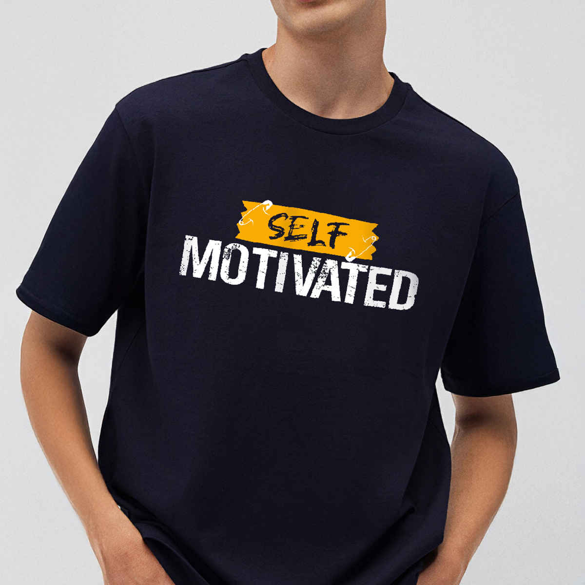 De Tees Men's Half Sleeve T-shirt | MHS-MOTIVATION | Navy - XXL