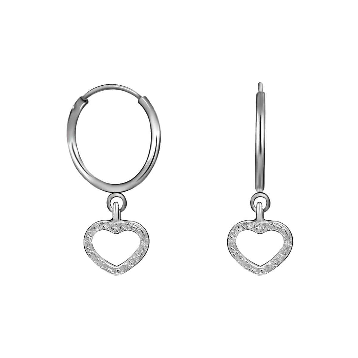 GIVA Silver Small Heart Drop Earrings