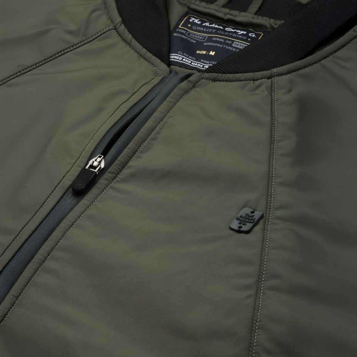 The Indian Garage Co Men's Slim Solid Jacket | Olive - XL
