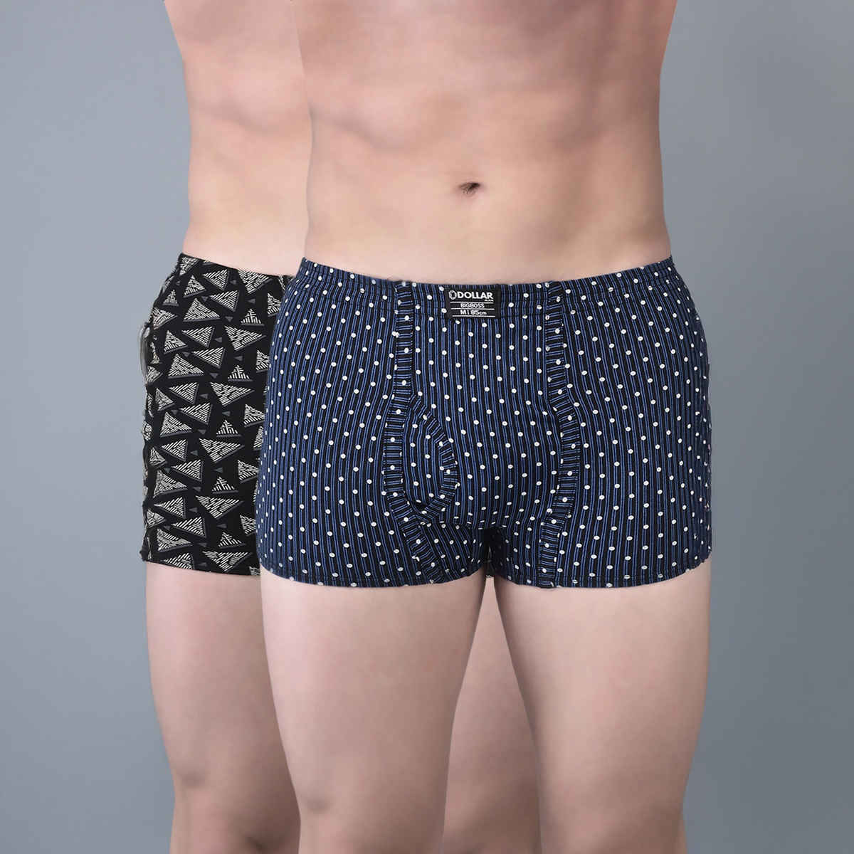 Dollar Bigboss Men's Soft Combed Cotton Printed Trunk | Pack Of 2 | Assorted - XXL