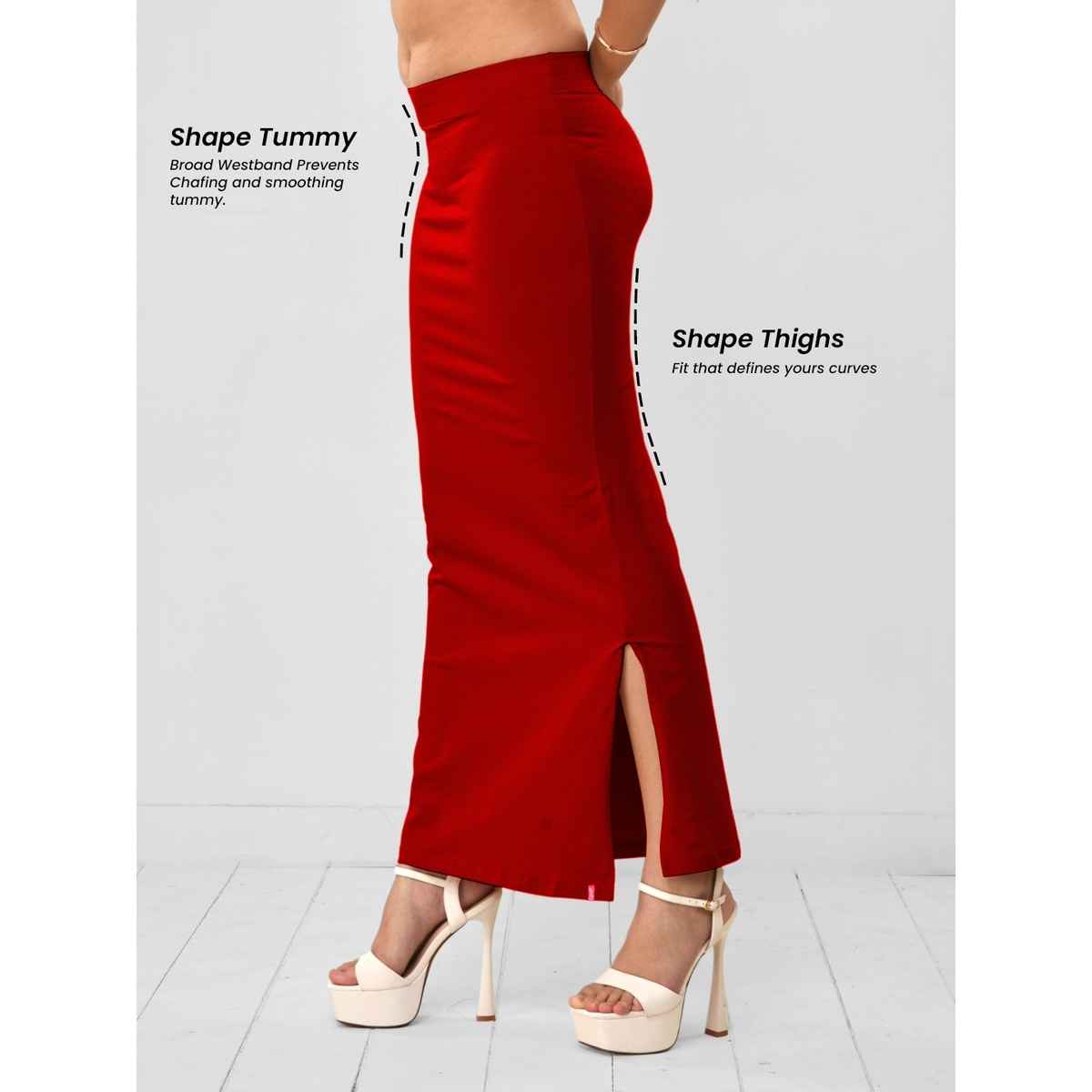 Lyra Women's Saree Shaper | Red - Free Size