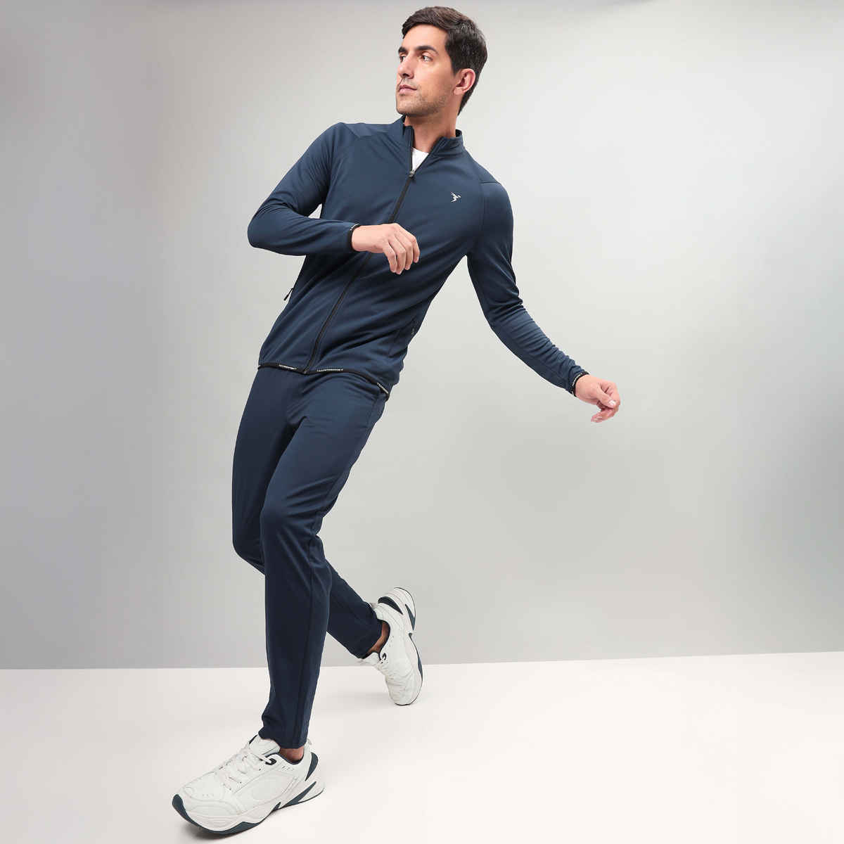 Technosport Men Poly Solid Relax Fit Sports Trackpants with DURACOOL+ | Navy | XL