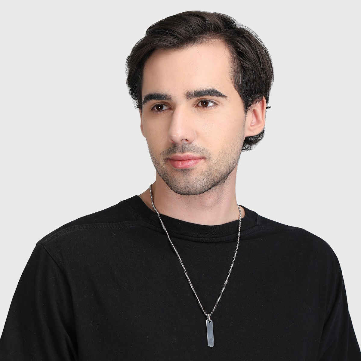 Fashion Frill Men's Bar Pendant Pendant Chain Silver Onesize
