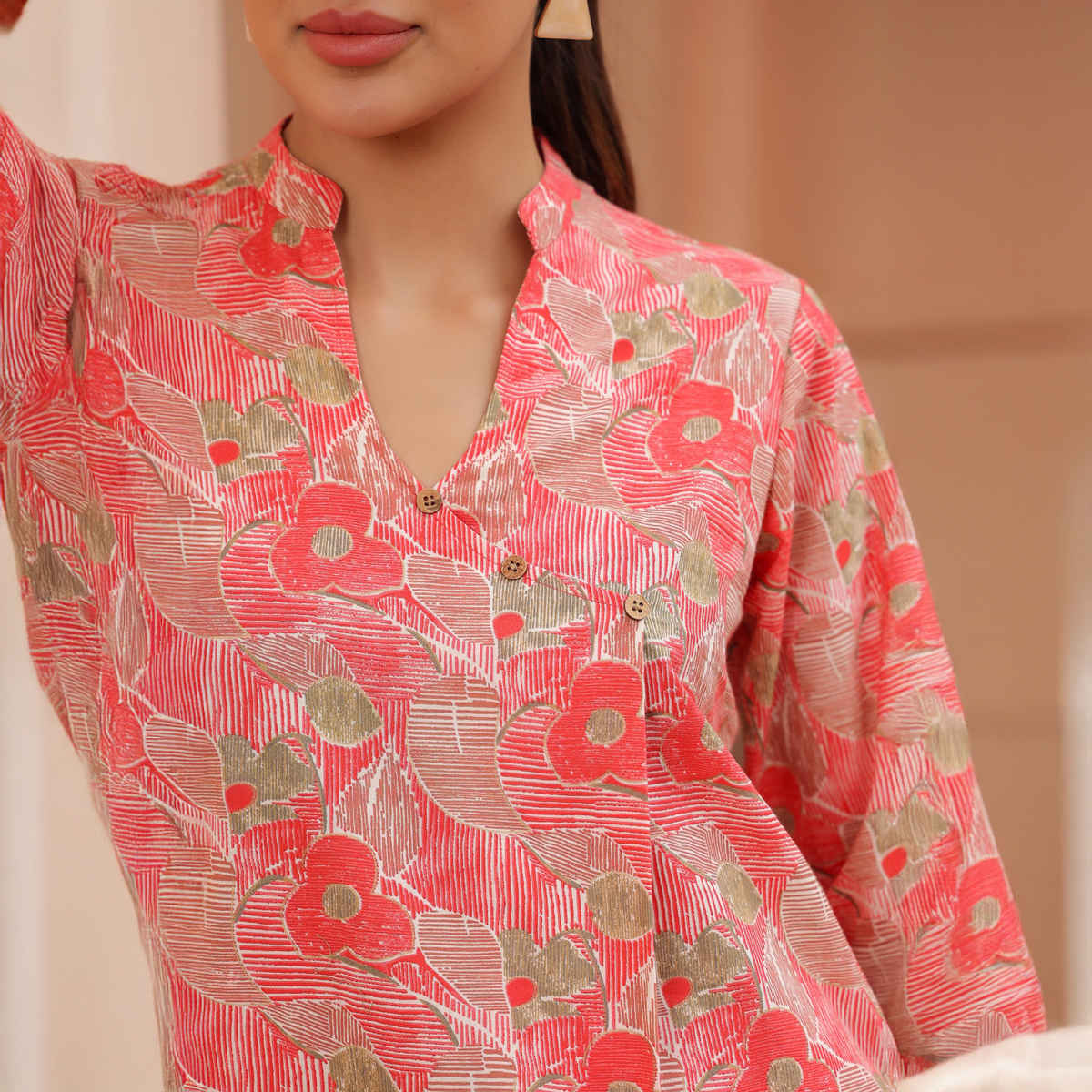 Jisora Women's Cotton Co-Ord Set | 10PNSK2641) | Pink - 2XL