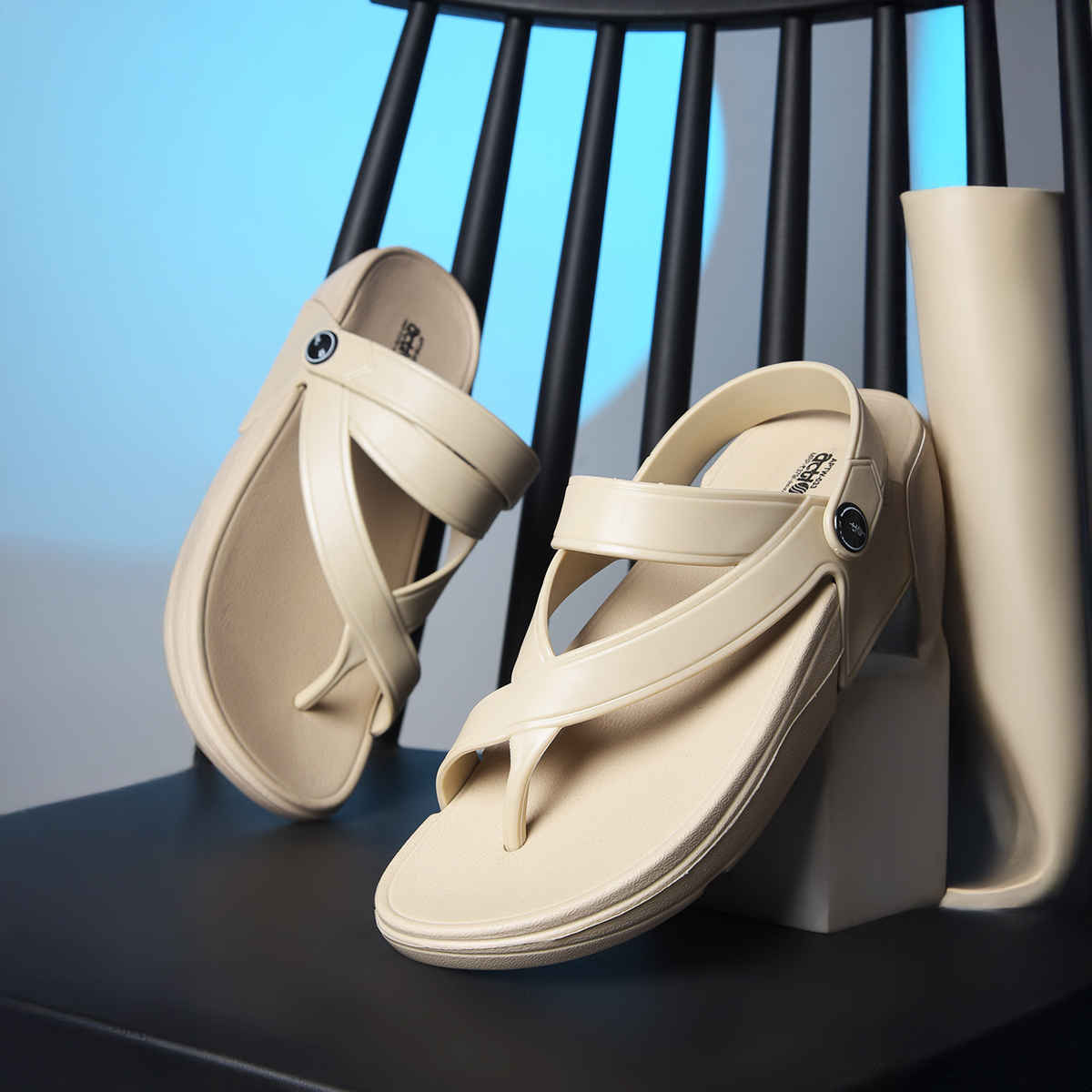 Action Women's Aptw-33 Backstrap Sandals | Office Wear | Comtable Sandals | Beige - UK 7