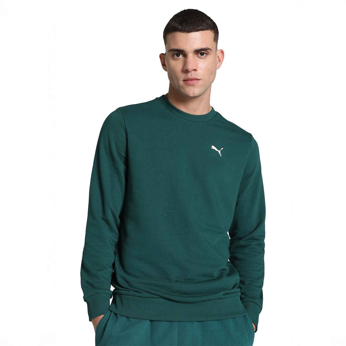 Puma Men's Sweatshirt Crew Regular Fit - Green | M