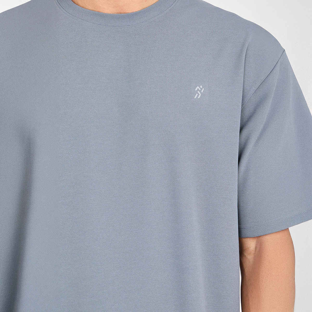 Styli Men's Oversized Active T-shirt with Logo Print | Grey - S