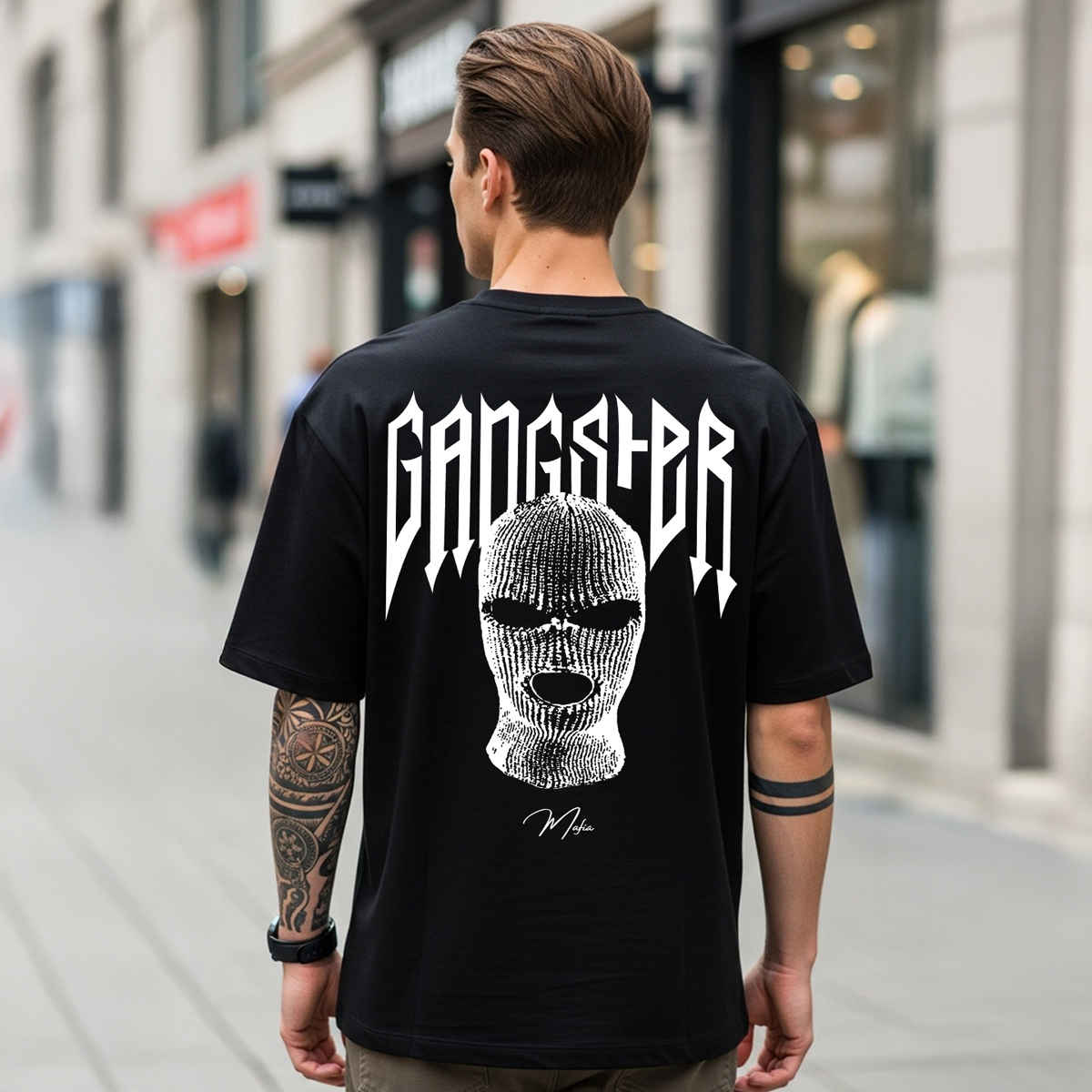 BENNY BROOKS Men's Round Neck half sleeve Oversized T-shirt |AA(ARN)BLACK65 | Black - M