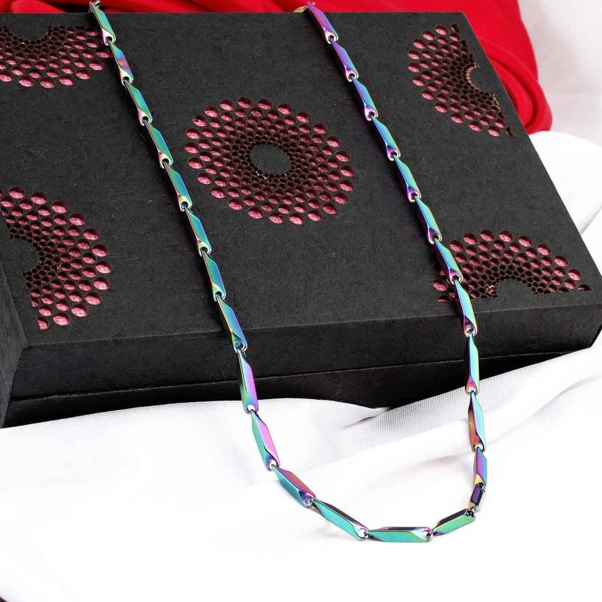 Fashion Frill Men's Rice Chain Multicolor 24 Inches