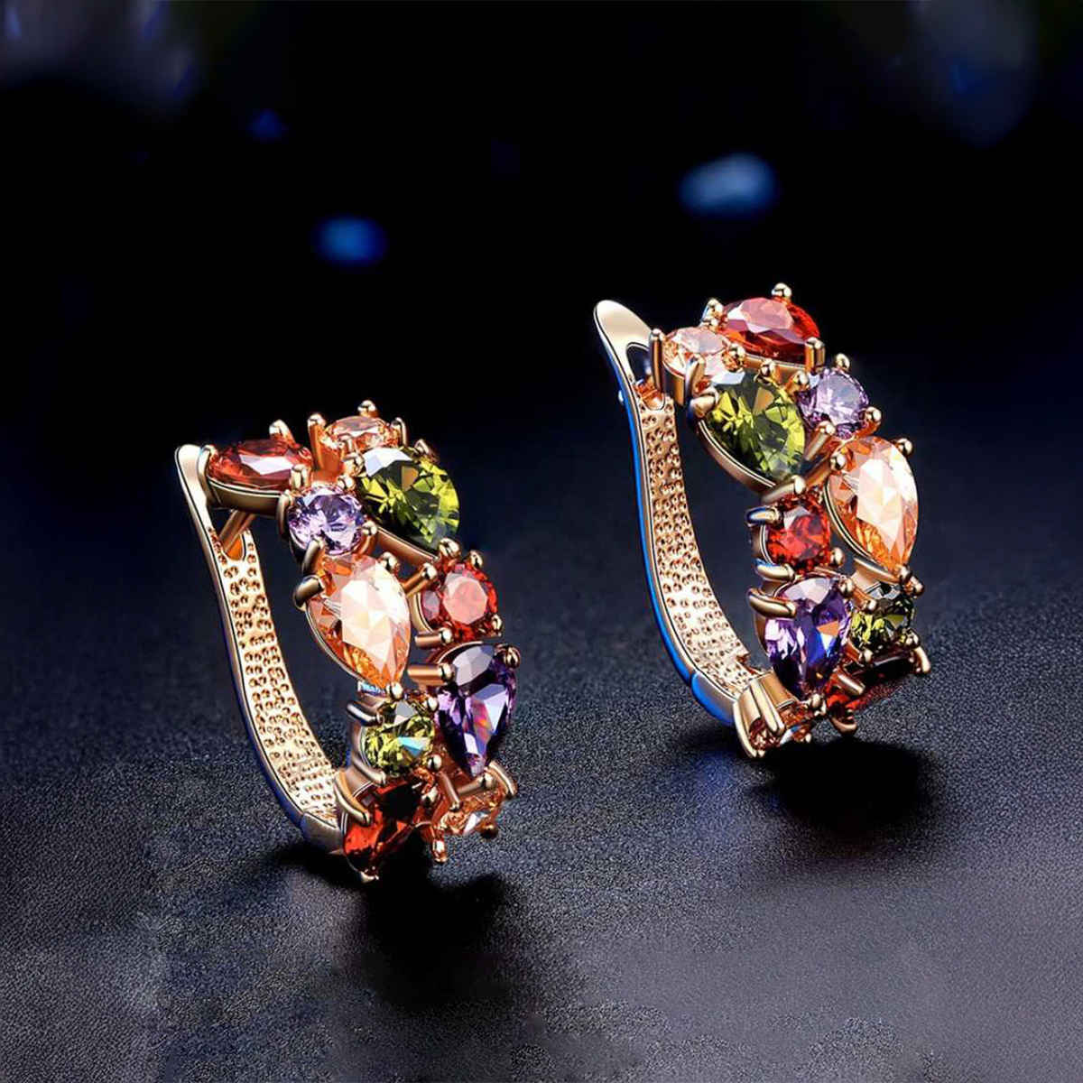 YouBella Valentine Swiss Zircon Rainbow colors Exquisite Earrings for Women & Girls (YBEAR - 31126B)