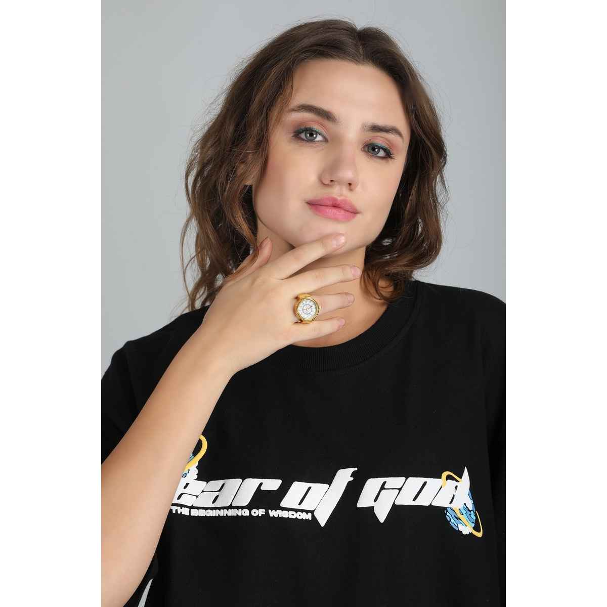 Fashion Frill Women's Romen Watch Rings Gold Onesize