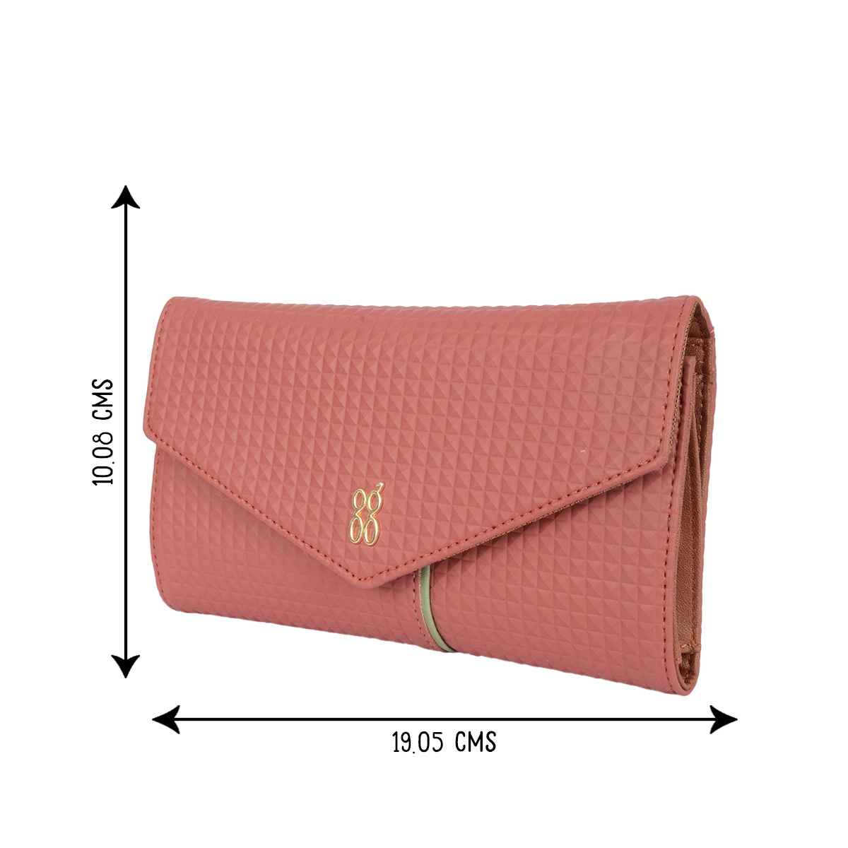 Baggit Women Quer 3 Fold Wallets | Rose Wood