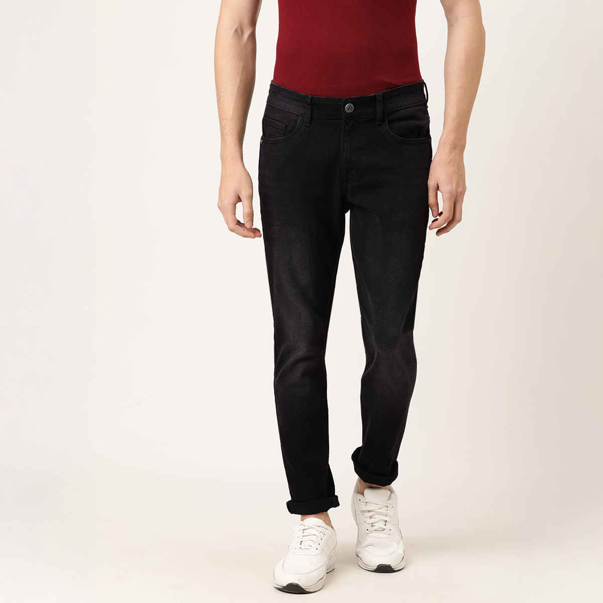 The Indian Garage Co Men | Super slim Casual | Black Denim | 36