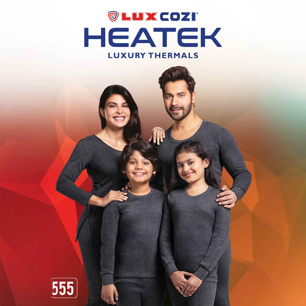 Lux Cozi Men's Heatek Thermal Comfort, Stretchable & Super Warm V-Neck Top | Black Melange-95