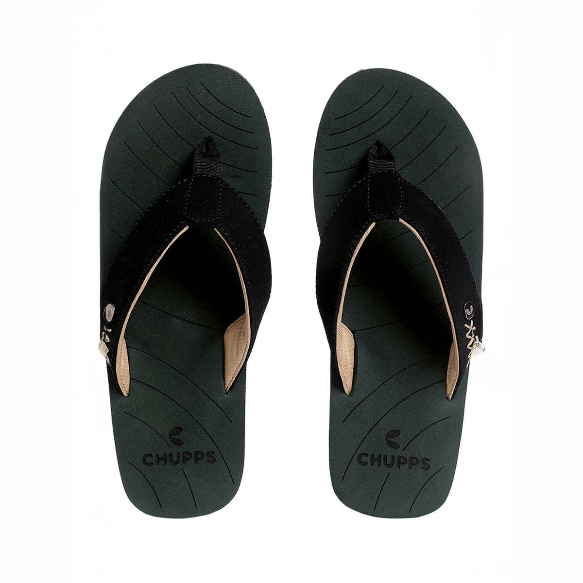 Chupps Men's X-Flex Olive & Green Flip Flops - UK8