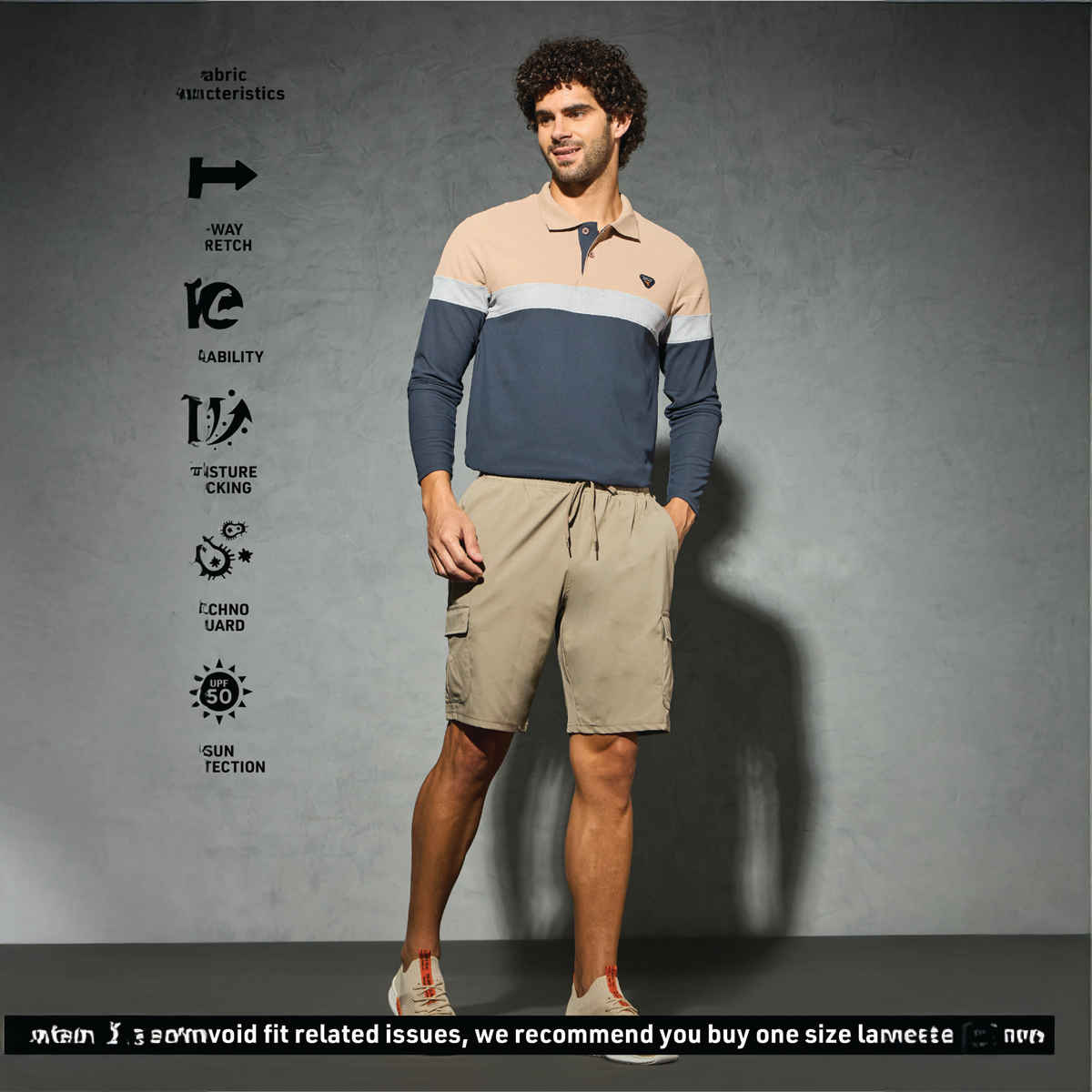 Technosport Men Poly Solid Slim Fit Sports Shorts with TS FLEXI | Khaki | 2XL