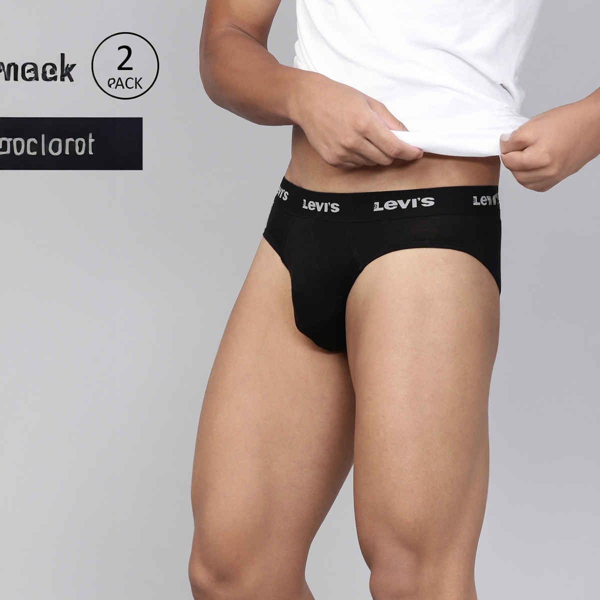 Levi's 009 Men's Neo Brief | Contoured Double Pouch | Pack of 2 | Black,Navy | XL