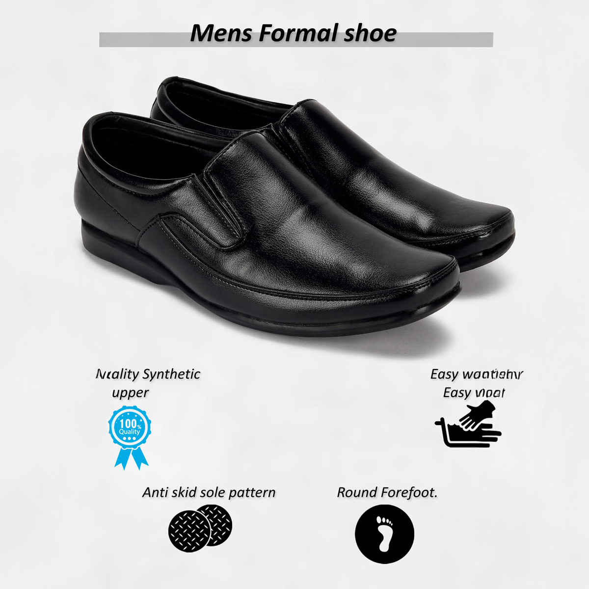 Paragon Men's Black Pvc Formal Shoes K11240G UK 10