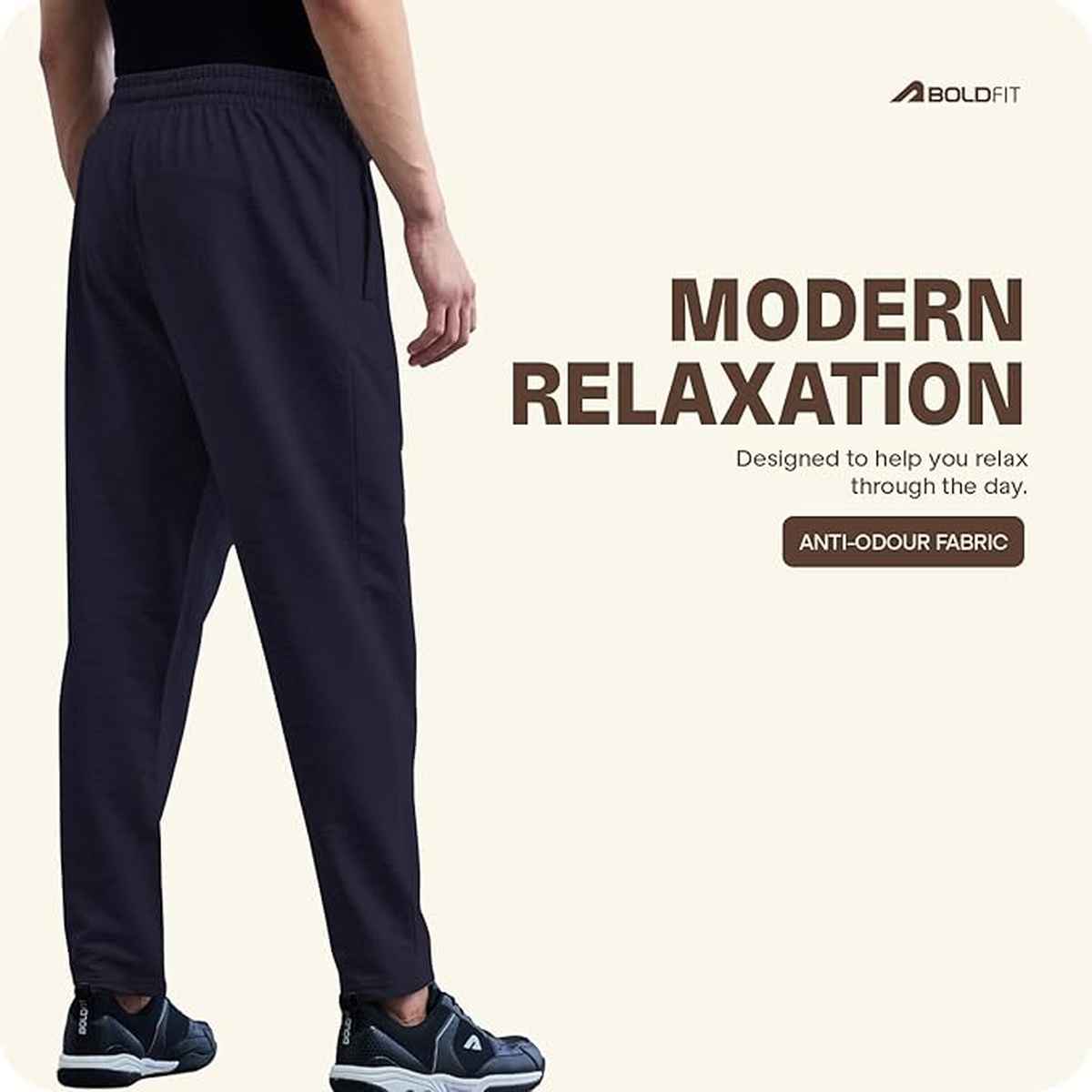 Boldfit Men's Track Pant Comfortable Lower Cotton Night Breathable Regular | Navy - XL