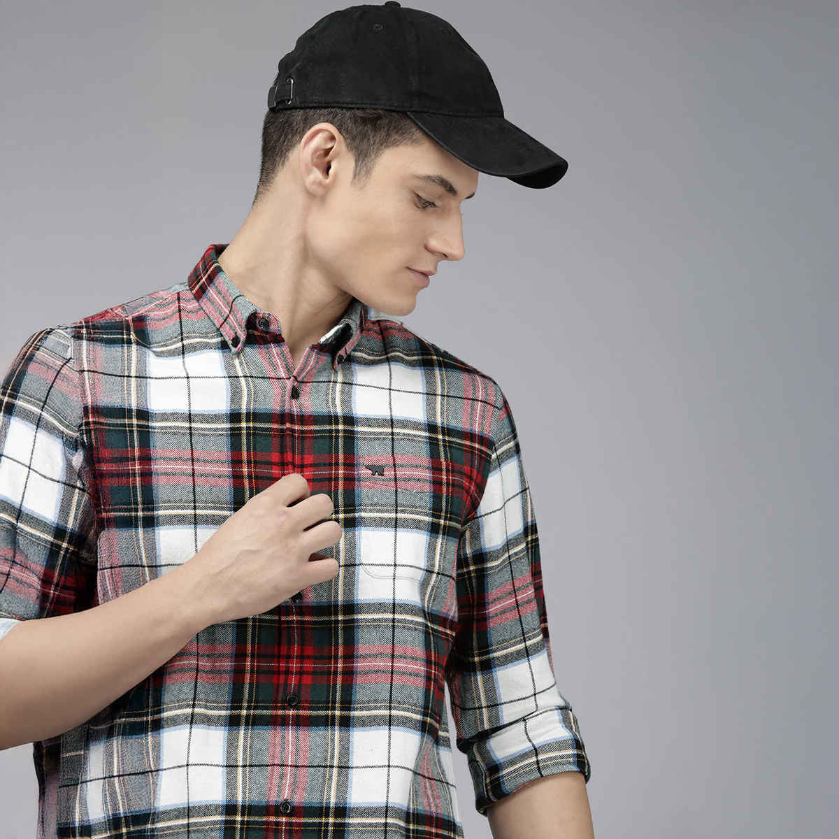 The Bear House Men Slim Fit Checked Flannel Cotton Casual Shirt - Tai | Multicolor | L