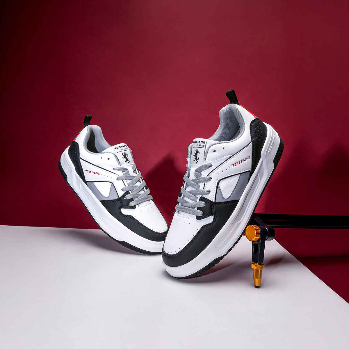 Red Tape Men's Sneakers | RSL0182M | White and Black - UK 9